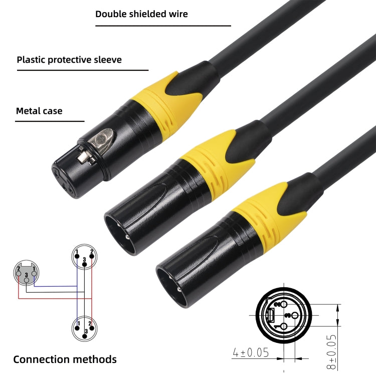 XK303MMF-10  3pin XLR Female to Dual XLR  Male Audio Cable, Length: 1m - Consumer Electronics by buy2fix | Online Shopping UK | buy2fix