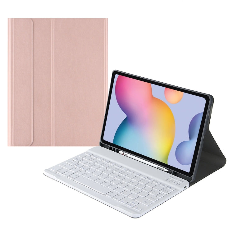 A7 Square Cap Bluetooth Keyboard Leather Case with Pen Slot For Samsung Galaxy Tab A7 10.4 2020(Rose Gold) - Samsung Keyboard by buy2fix | Online Shopping UK | buy2fix
