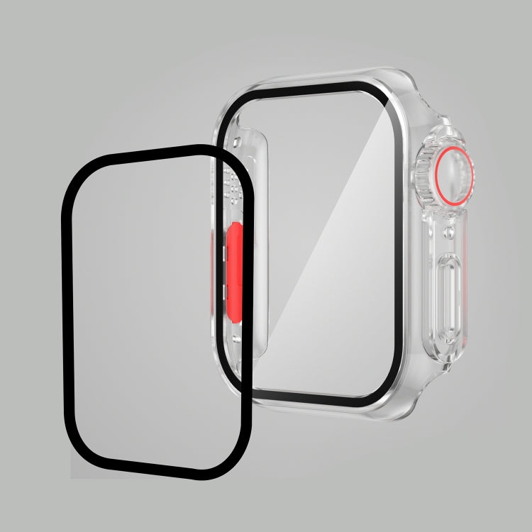For Apple Watch Series 9 / 8 / 7 45mm Film PC Watch Case with Detachable Button (Transparent) by buy2fix
