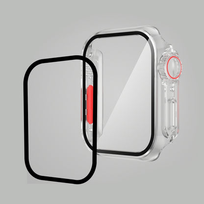 For Apple Watch Series 9 / 8 / 7 45mm Film PC Watch Case with Detachable Button (Transparent) by buy2fix