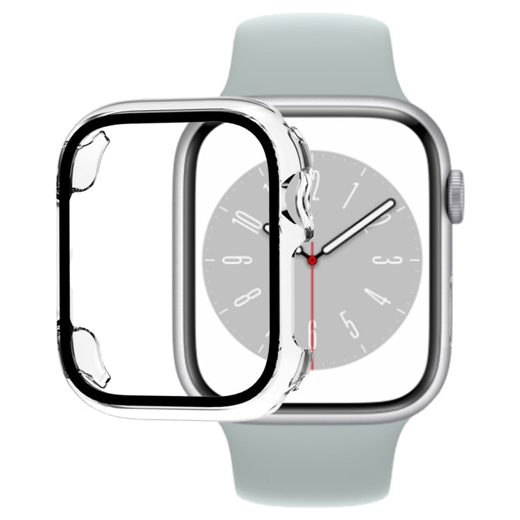 Tempered Glass Film PC Watch Case For Apple Watch Series 9 / 8 / 7 45mm(Transparent) by buy2fix