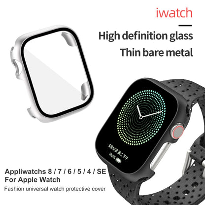 Tempered Glass Film PC Watch Case For Apple Watch Series 9 / 8 / 7 45mm(Transparent) by buy2fix
