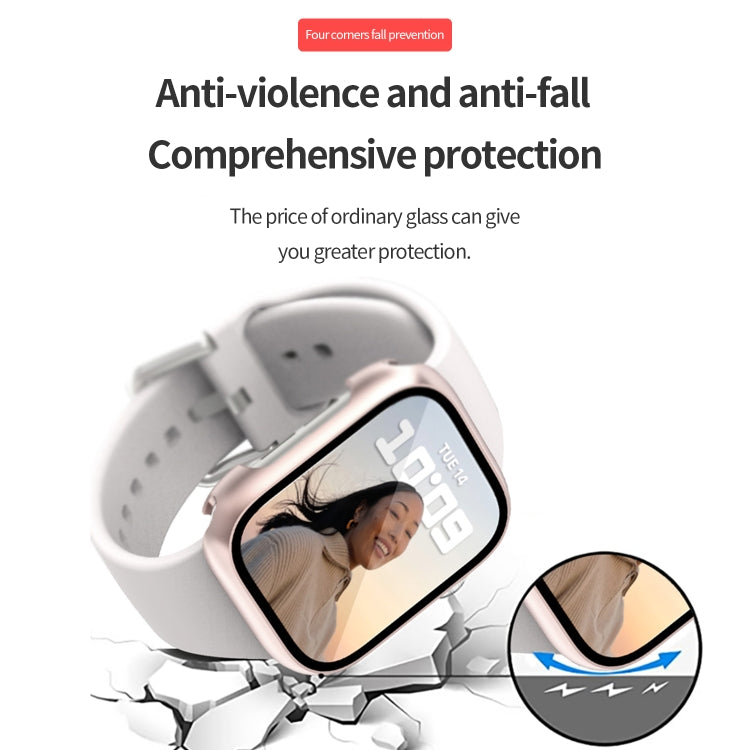 Tempered Glass Film PC Watch Case For Apple Watch Series 9 / 8 / 7 45mm(Transparent) by buy2fix