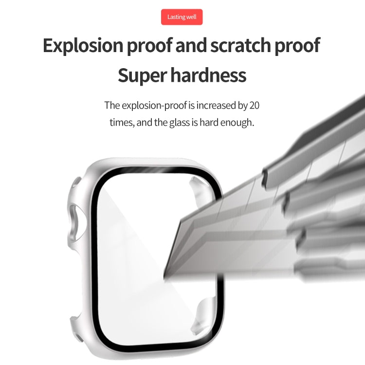Tempered Glass Film PC Watch Case For Apple Watch Series 9 / 8 / 7 45mm(Transparent) by buy2fix