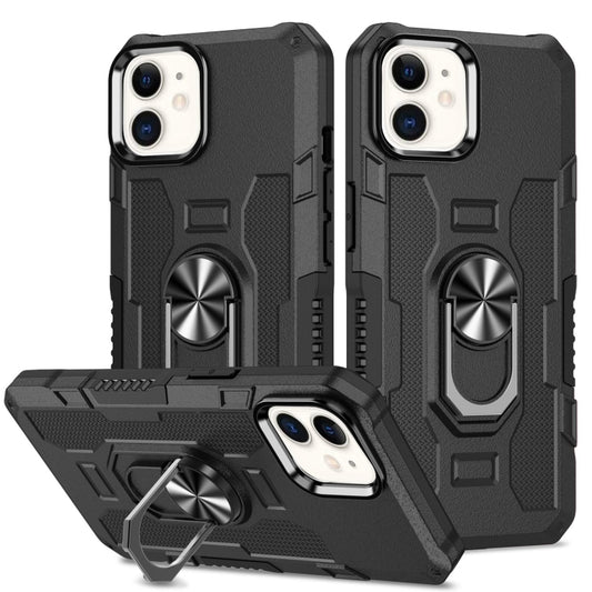 For iPhone 11 Ring Holder Armor Hybrid Phone Case (Black) by buy2fix