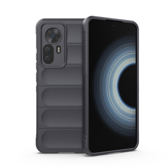 For Xiaomi Redmi K50 Ultra / Xiaomi 12T Magic Shield TPU + Flannel Phone Case(Dark Grey) - Xiaomi Cases by buy2fix | Online Shopping UK | buy2fix