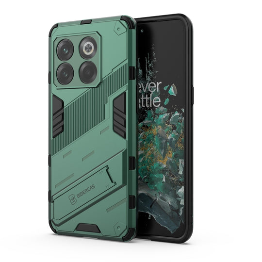 Pour OnePlus 10T 5G Punk Armor PC + TPU Phone Case avec support (vert)