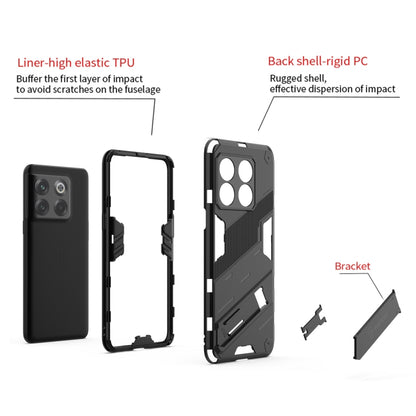 For OnePlus 10T 5G Punk Armor PC + TPU Phone Case with Holder(Black) - Mobile Accessories by buy2fix | Online Shopping UK | buy2fix