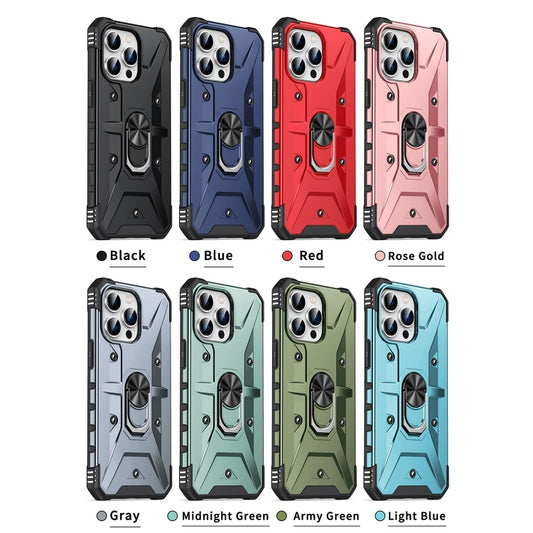 For iPhone 14 Pro Max Ring Holder Phone Case (Grey) by buy2fix