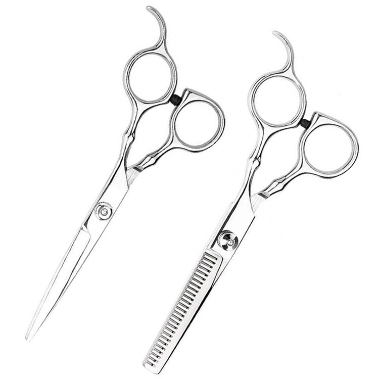 2 PCS Professional Hair Cutting Thinning Scissor Hairdressing Flat Shear Scissors Kit(Gold Silver) - Hair Trimmer by buy2fix | Online Shopping UK | buy2fix