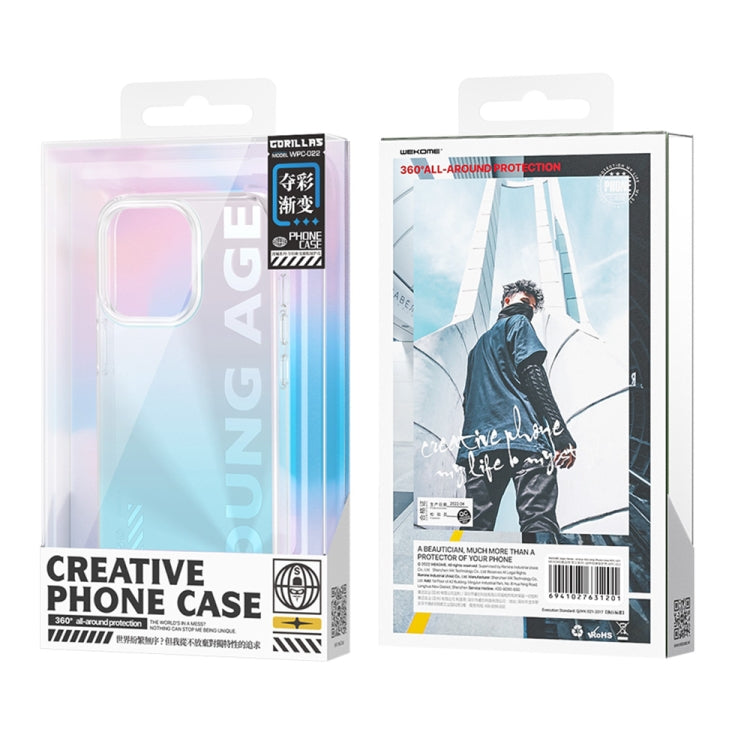 For iPhone 13 WEKOME Gorillas Gradient Colored Phone Case(Blue) - iPhone 13 Cases by WK | Online Shopping UK | buy2fix