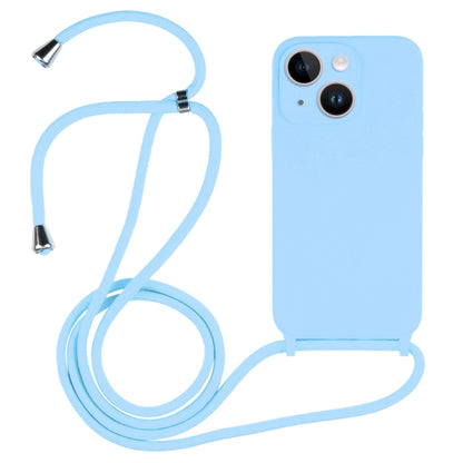 For iPhone 14 Crossbody Lanyard Liquid Silicone Case(Blue) - iPhone 14 Cases by buy2fix | Online Shopping UK | buy2fix