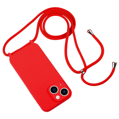 For iPhone 13 Crossbody Lanyard Liquid Silicone Case(Red) - iPhone 13 Cases by buy2fix | Online Shopping UK | buy2fix