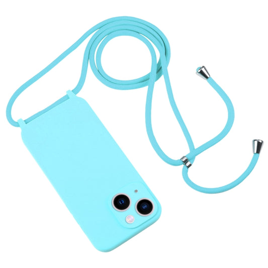 For iPhone 13 Crossbody Lanyard Liquid Silicone Case(Ice Blue) by buy2fix