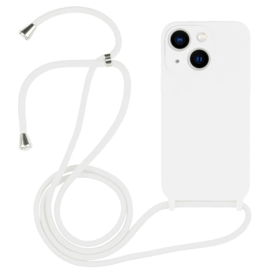 For iPhone 13 Crossbody Lanyard Liquid Silicone Case(White) - iPhone 13 Cases by buy2fix | Online Shopping UK | buy2fix