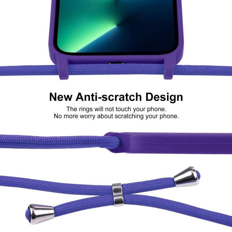 For iPhone 13 Pro Max Crossbody Lanyard Liquid Silicone Case(Purple) - iPhone 13 Pro Max Cases by buy2fix | Online Shopping UK | buy2fix