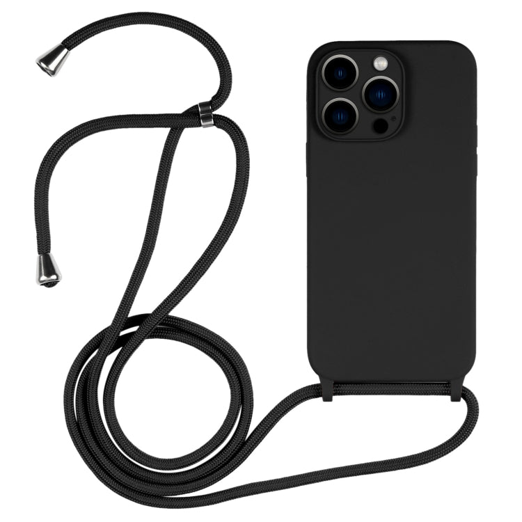 For iPhone 13 Pro Max Crossbody Lanyard Liquid Silicone Case(Black) - iPhone 13 Pro Max Cases by buy2fix | Online Shopping UK | buy2fix