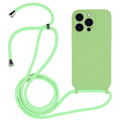 For iPhone 13 Pro Max Crossbody Lanyard Liquid Silicone Case(Matcha Green) - iPhone 13 Pro Max Cases by buy2fix | Online Shopping UK | buy2fix