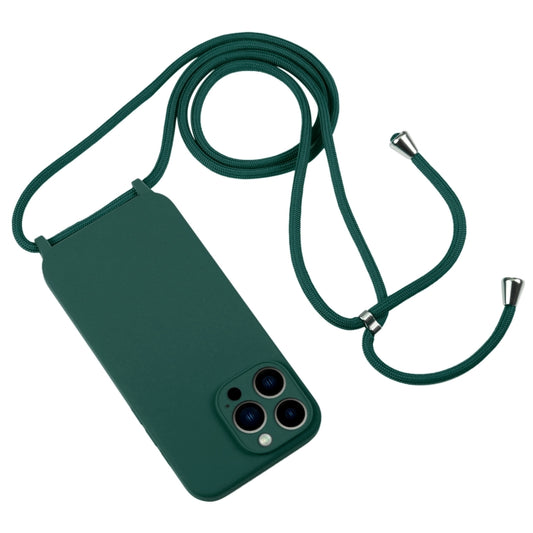 For iPhone 13 Pro Max Crossbody Lanyard Liquid Silicone Case(Clover Green) by buy2fix