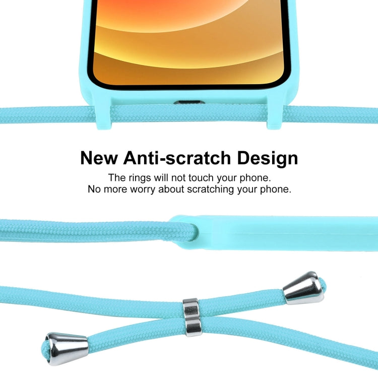 For iPhone 12 Crossbody Lanyard Liquid Silicone Case(Ice Blue) by buy2fix