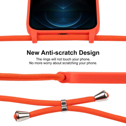 For iPhone 12 Pro Max Crossbody Lanyard Liquid Silicone Case(Orange) - iPhone 12 Pro Max Cases by buy2fix | Online Shopping UK | buy2fix