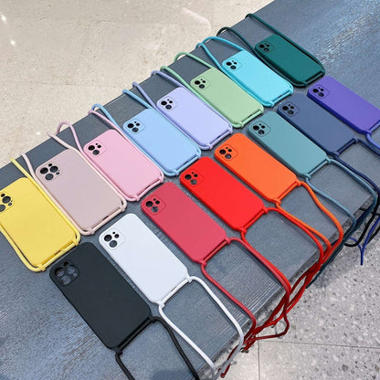 For iPhone 12 Pro Max Crossbody Lanyard Liquid Silicone Case(Midnight Blue) by buy2fix
