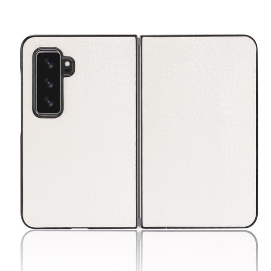 For Microsoft Surface Duo 2 Shockproof Crocodile Texture PC + PU Case(White) by buy2fix