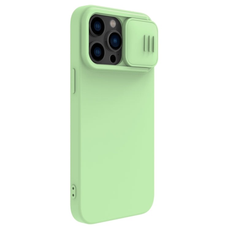 For iPhone 14 Pro NILLKIN CamShield MagSafe Liquid Silicone Phone Case(Green) - iPhone 14 Pro Cases by NILLKIN | Online Shopping UK | buy2fix