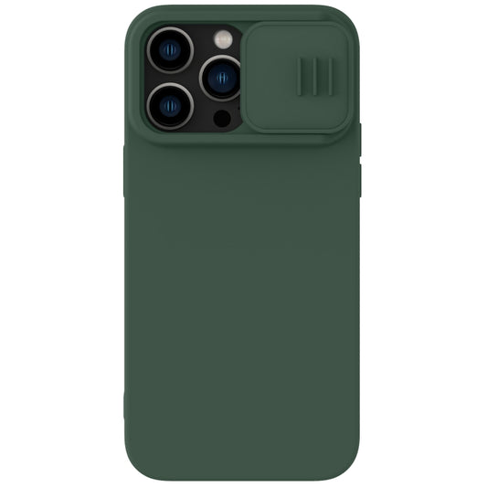 For iPhone 14 Pro NILLKIN CamShield Liquid Silicone Phone Case (Dark Green) - iPhone 14 Pro Cases by NILLKIN | Online Shopping UK | buy2fix