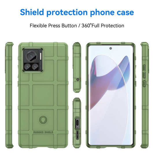 For Motorola Moto Edge 30 Ultra Rugged Shield Full Coverage Shockproof TPU Phone Case(Green) by buy2fix
