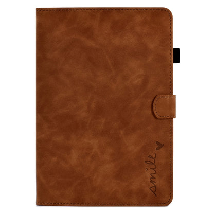 For iPad 10.2 / Air 10.5 2019 Embossed Smile Flip Tablet Leather Smart Case(Brown) by buy2fix