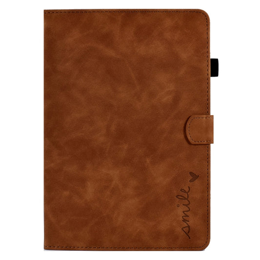 For iPad 10.2 / Air 10.5 2019 Embossed Smile Flip Tablet Leather Smart Case(Brown) by buy2fix