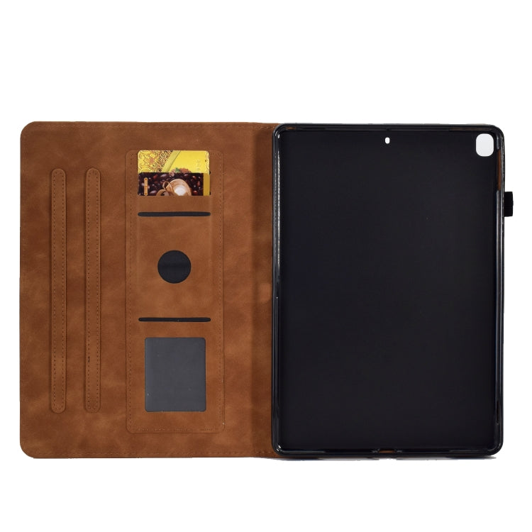 For iPad 10.2 / Air 10.5 2019 Embossed Smile Flip Tablet Leather Smart Case(Brown) by buy2fix