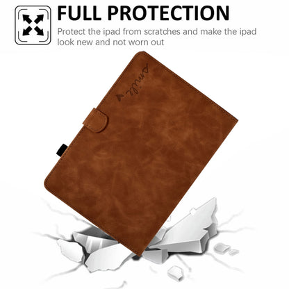 For iPad 10.2 / Air 10.5 2019 Embossed Smile Flip Tablet Leather Smart Case(Brown) by buy2fix