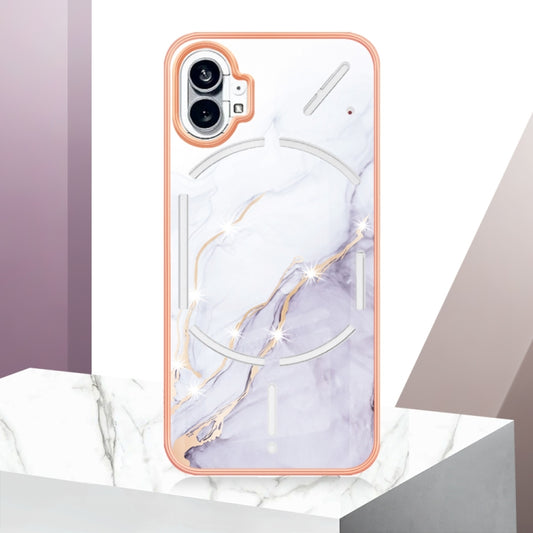For Nothing Phone 1 Electroplating Marble Pattern IMD TPU Phone Case(White 006) by buy2fix
