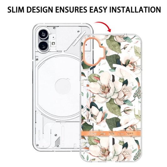 For Nothing Phone 1 Flowers and Plants Series IMD TPU Phone Case(Green Gardenia) by buy2fix