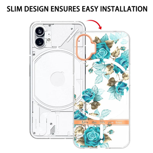 For Nothing Phone 1 Flowers and Plants Series IMD TPU Phone Case(Blue Rose) by buy2fix