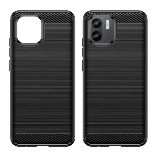 For Xiaomi Redmi A1 Brushed Texture Carbon Fiber TPU Phone Case(Black) by buy2fix