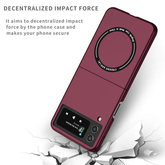 For Samsung Galaxy Z Flip4 Magsafe Magnetic Folding PC Phone Case(Wine Red) by buy2fix