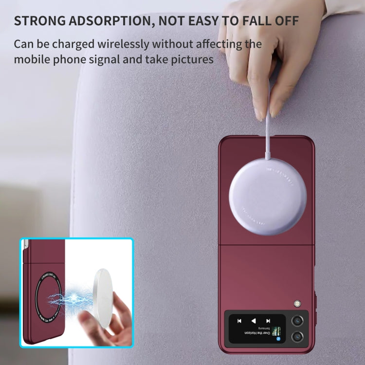 For Samsung Galaxy Z Flip4 Magsafe Magnetic Folding PC Phone Case(Wine Red) - Galaxy Z Flip4 5G Cases by buy2fix | Online Shopping UK | buy2fix