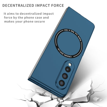 For Samsung Galaxy Z Fold3 5G Magsafe Magnetic Folding PC Phone Case(Blue) by buy2fix