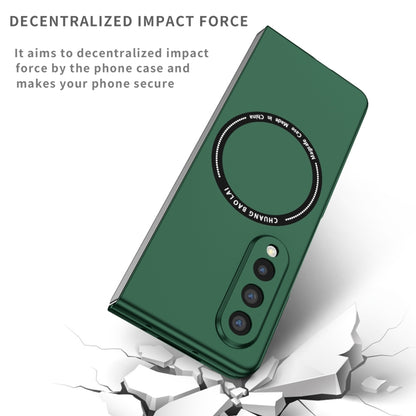For Samsung Galaxy Z Fold3 5G Magsafe Magnetic Folding PC Phone Case(Green) by buy2fix