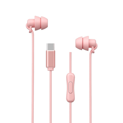 WEKOME YB02 SHQ Series In-Ear Sleep Wired Earphone, Plug Type:Type-C(Pink) - Type-C Earphone by WK | Online Shopping UK | buy2fix