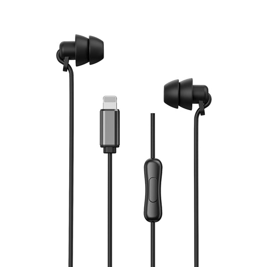 WEKOME YB02 SHQ Series In-Ear Sleep Wired Earphone, Plug Type:8 Pin(Black) - In Ear Wired Earphone by WK | Online Shopping UK | buy2fix