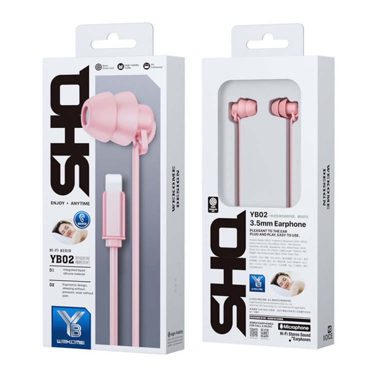 WEKOME YB02 SHQ Series In-Ear Sleep Wired Earphone, Plug Type:8 Pin(Pink) - In Ear Wired Earphone by WK | Online Shopping UK | buy2fix