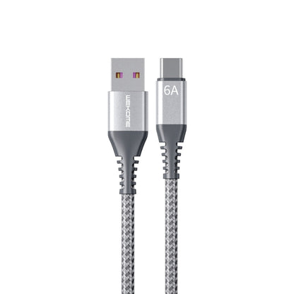 WEKOME WDC-169A Raython Series 6A USB to Type-C Fast Charge Data Cable Length: 1m(Silver) -  by WK | Online Shopping UK | buy2fix