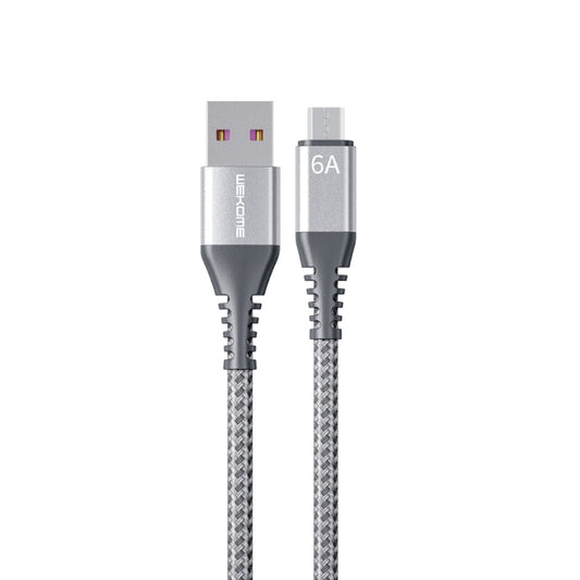 WEKOME WDC-169M Raython Series 6A USB to Micro USB Fast Charge Data Cable Length: 1m(Silver) -  by WK | Online Shopping UK | buy2fix
