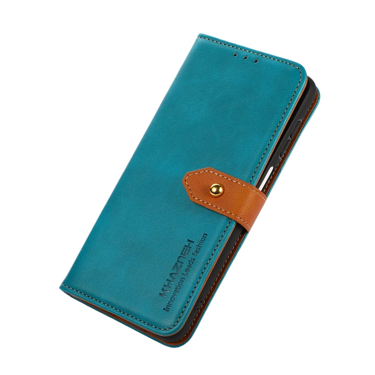 For Xiaomi Poco M4 5G/M5 5G KHAZNEH Dual-color Cowhide Texture Flip Leather Phone Case(Blue) by buy2fix