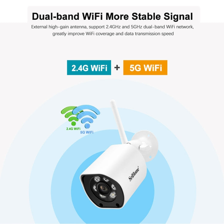 SriHome SH034C 4.0MP AI Humanoid Tracking WiFi Outdoor Surveillance Camera(UK Plug) - Security by SriHome | Online Shopping UK | buy2fix