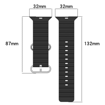 Ocean Silicone Watch Band for Apple Watch Series 8&7 41mm / SE 2&6&SE&5&4 40mm / 3&2&1 38mm (Starlight) by buy2fix